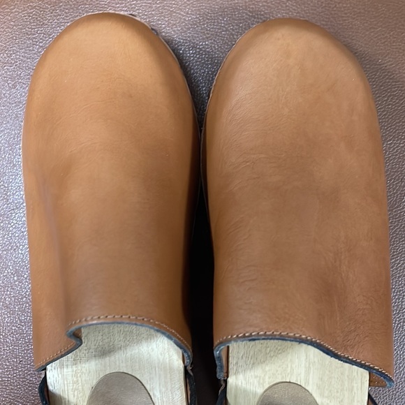 Free People X Unalira Tan Leather Platform Kaia Clogs - Picture 6 of 7